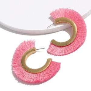 " GREECE "- Gold Plating Big Fringed Tassel Hoop